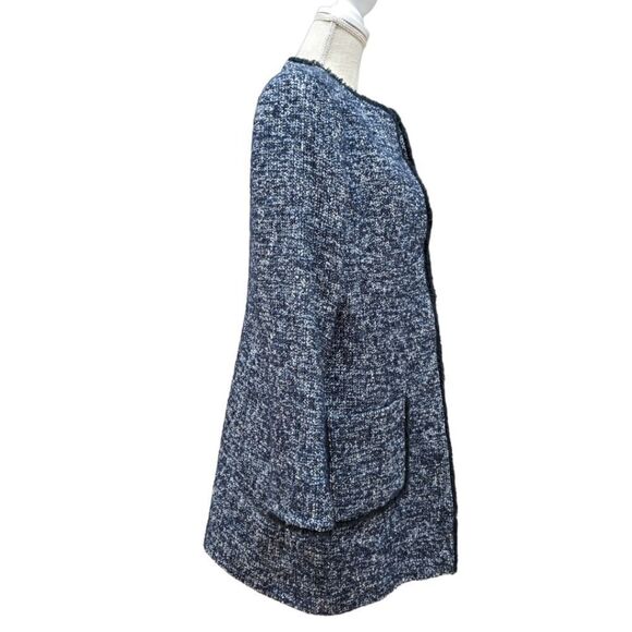 Helene London Women's Blue Tweed Coat Size M - Picture 3 of 9